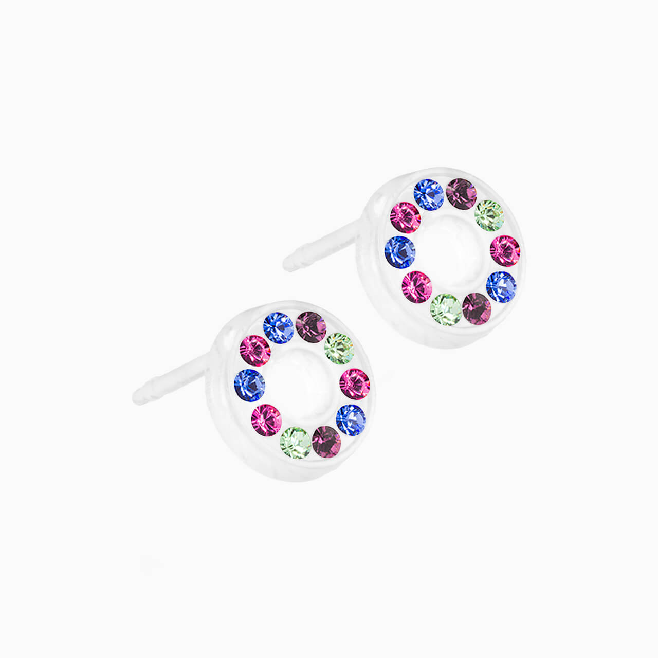 Medical Plastic 6mm Brilliance Halo Earrings