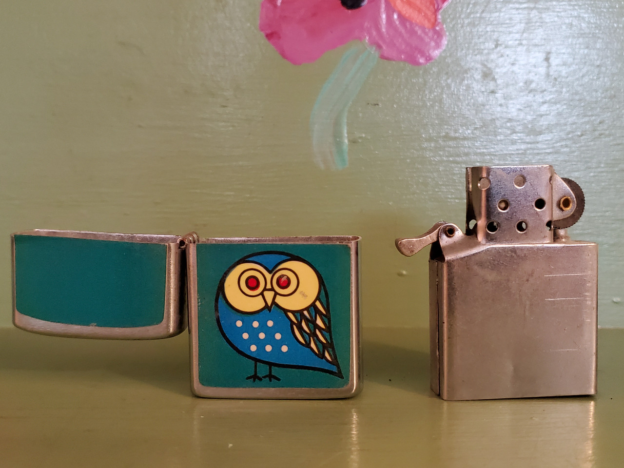 Vintage Psychedelic Owl Lighter | Mid Century Moderation