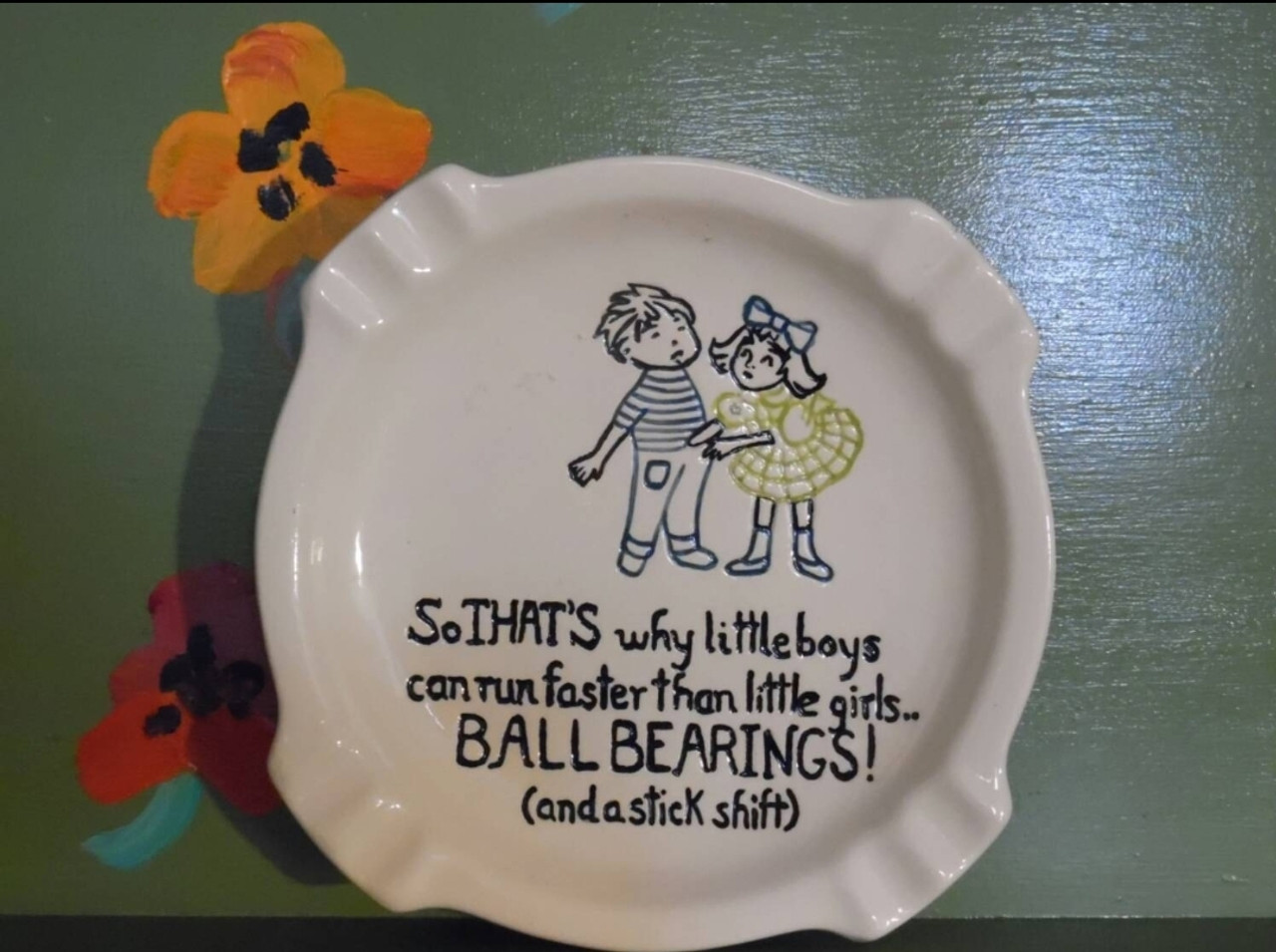 Vintage Stick Shift Balls Ashtray Plate