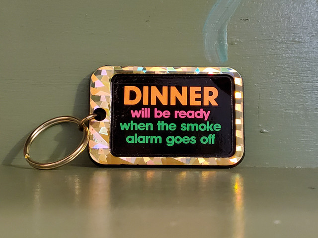 Vintage Funny Dinner Smoke Alarm keychain