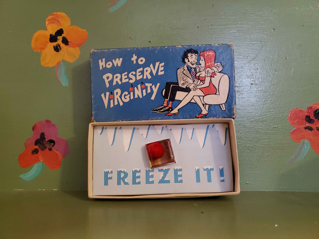 Vintage funny Virgin Cherry ice cube gag box