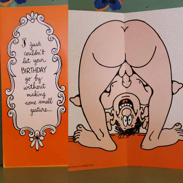 Vintage sex Gesture Penis greeting card