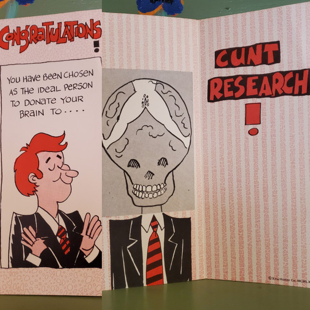 Vintage Donate Cunt Research greeting card