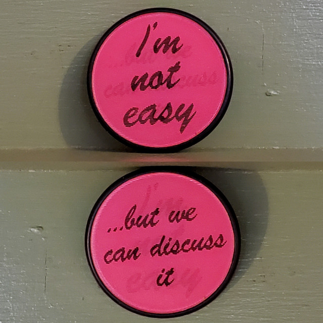 Vintage Not Easy We can Discuss lenticular pin button