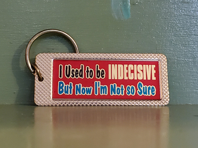 Vintage Indecisive Not Sure keychain