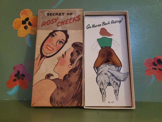Vintage Rosy Cheeks Horseback Riding Butt gag box