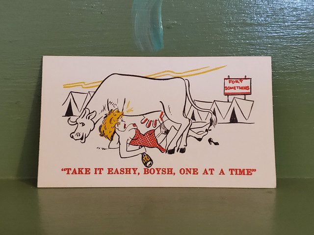 Vintage drunk Cow Udder Penis business card