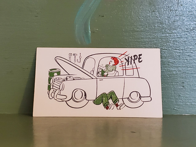 Vintage Car Mechanic Goose business card