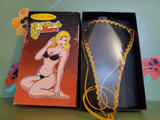Vintage See More Clear Thong gag box