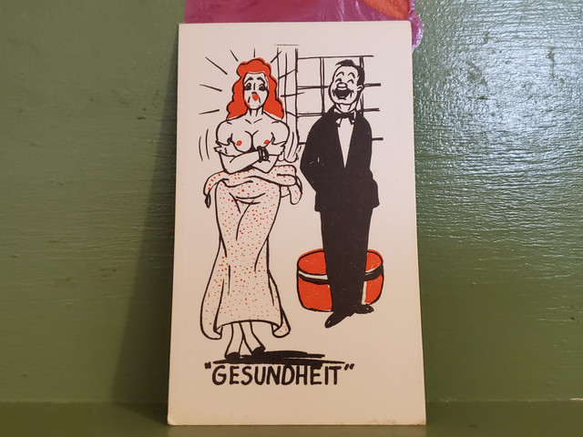 Vintage Topless Gesundheit Sneeze business card