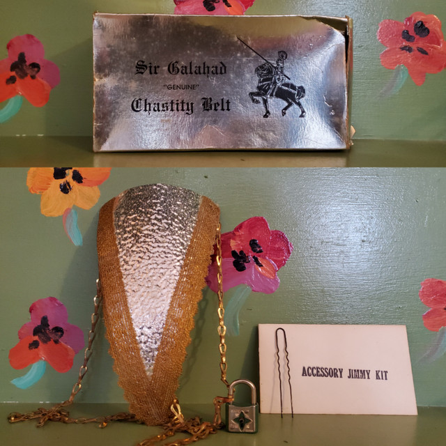 Vintage Chastity Belt Lock Consent gag box