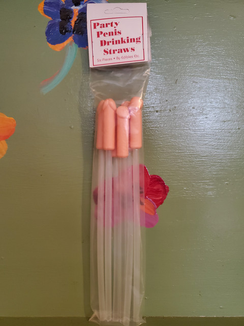 Vintage Penis Straws Party Tan