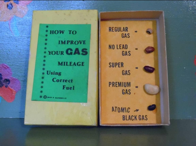 Vintage Novelty joke gag gift box Beans Gas Mileage Fart