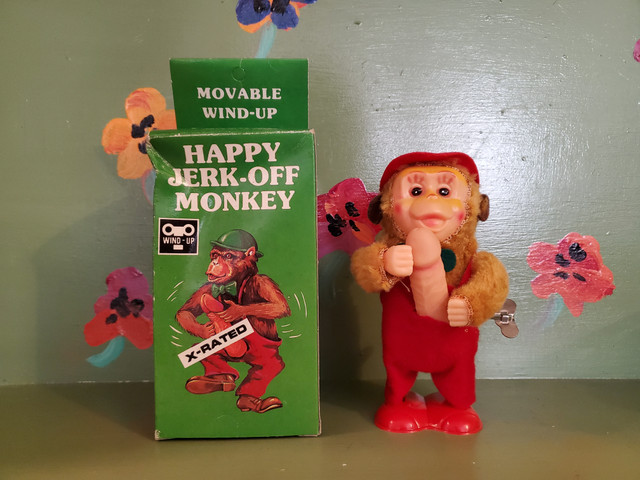 Wind up Masturbating monkey jerk off penis toy