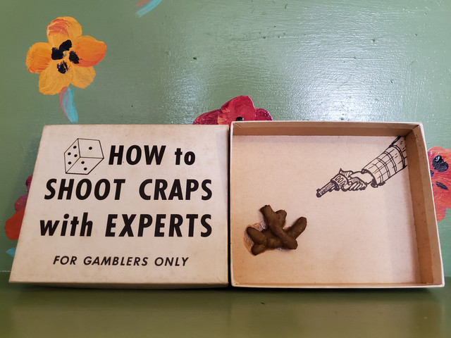 Vintage joke gag gift box shoot craps with experts gun