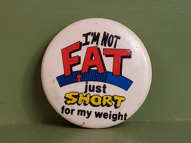 I'm not fat just short for my weight pin button