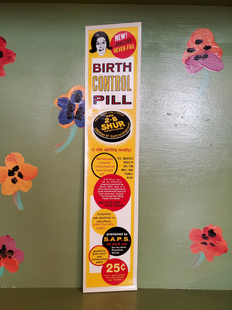 Birth control pill condom vending machine decal