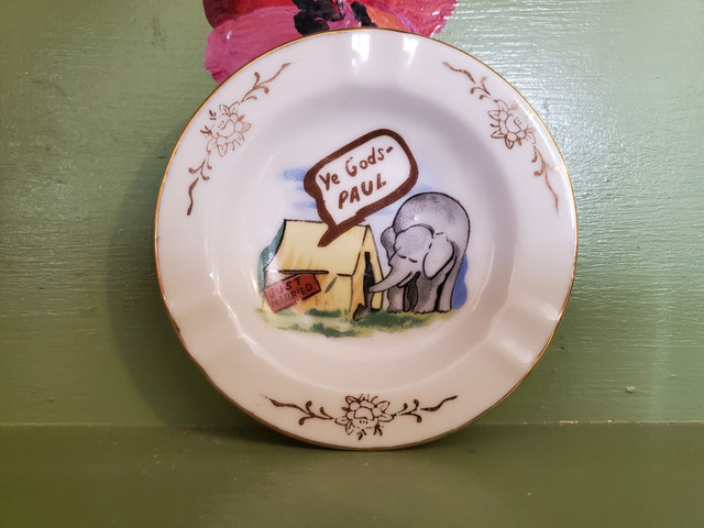 Vintage ashtray plate ye gods Paul elephant trunk penis just married