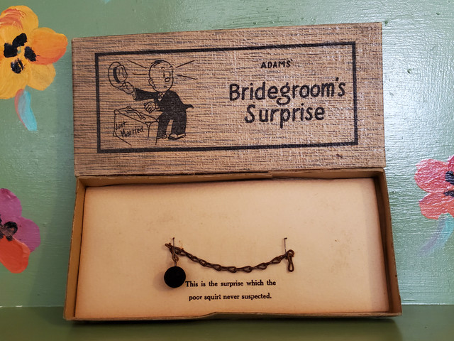 Vintage bridegroom's surprise ball chain wedding gag gift