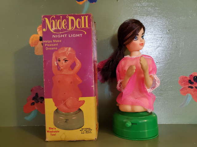 Vintage nude pinup doll night light novelty