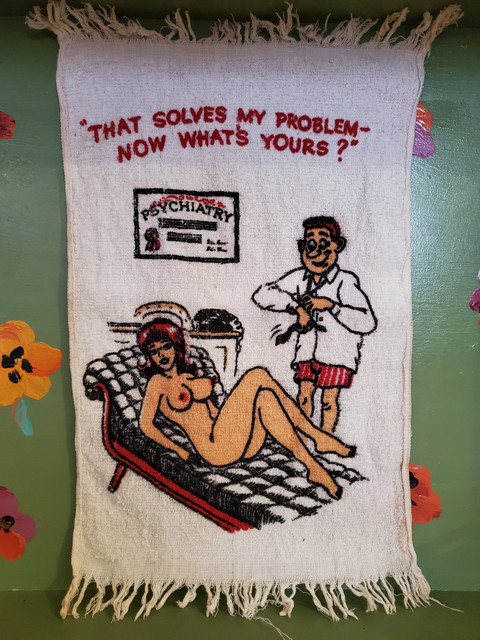 Vintage psychiatrist that solves my problem nude pinup towel