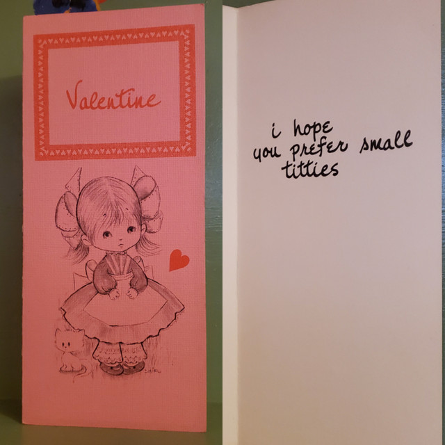 Vintage greeting card Valentine I hope you like small titties
