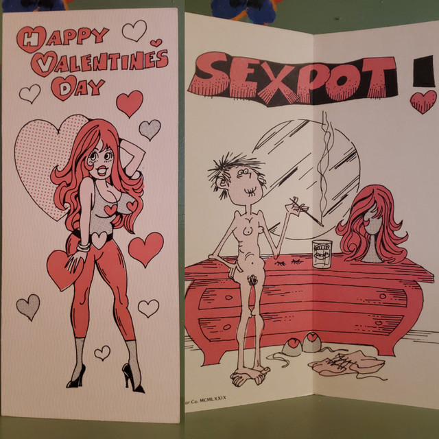 Vintage greeting card happy Valentine's Day sexpot