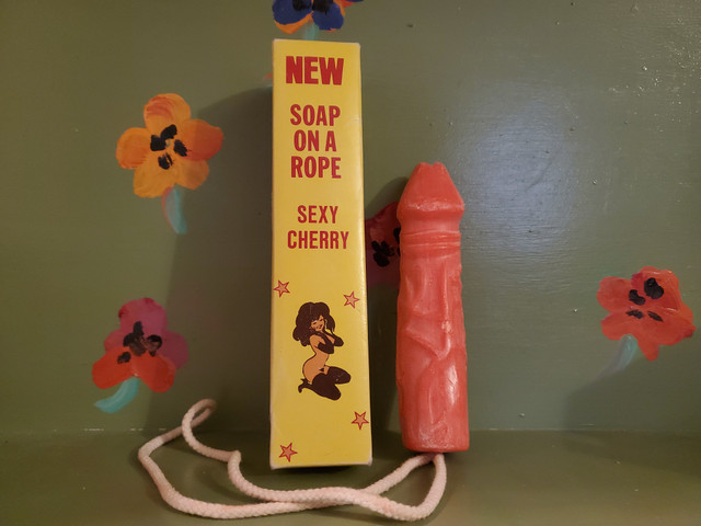 Vintage sexy cherry soap on a rope penis novelty