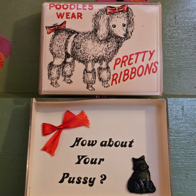 Vintage gag gift poodles wear pretty ribbons how about your pussy cat Vintage gag gift poodles wear pretty ribbons how about your pussy cat