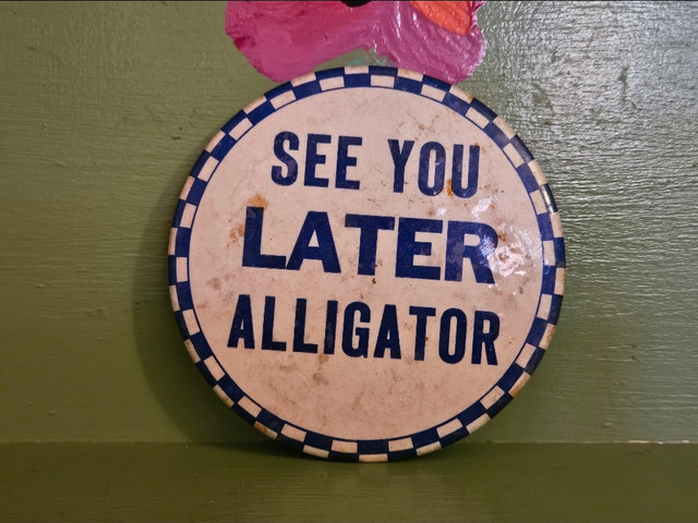 Vintage pinback button see you later alligator