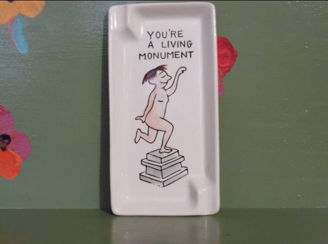 Vintage ashtray Novelty adult humor Living Monument