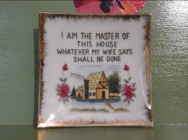 Vintage ashtray Novelty adult humor Master House Wife Anniversary