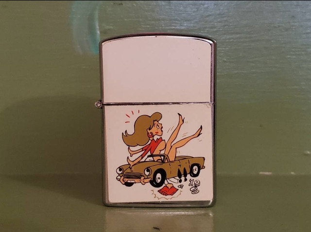 Vintage lighter Novelty adult humor pinup car