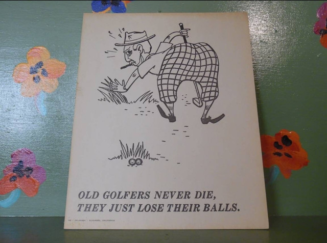 Vintage sign adult Novelty old golfers never die lose their balls