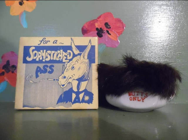 Vintage funny Sophisticated Ass Fur Pot Toilet Donkey Butts Only novelty