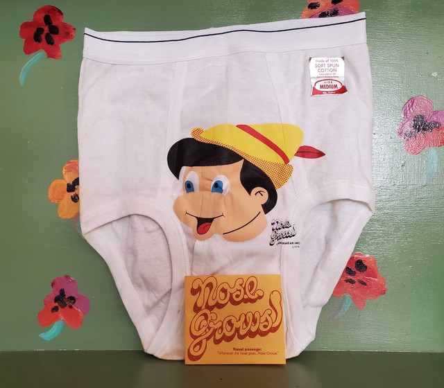 Vintage Novelty Nose Grows Underwear Pinocchio Penis