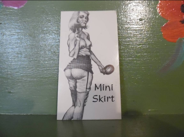 Vintage pinup cartoon business card Mini Skirt