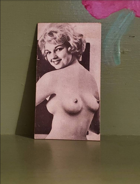 Vintage business card nude pinup Back Boobs Nipples
