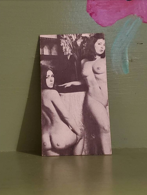 Vintage business card nude pinup Butt Boobs Nipples Sideshow