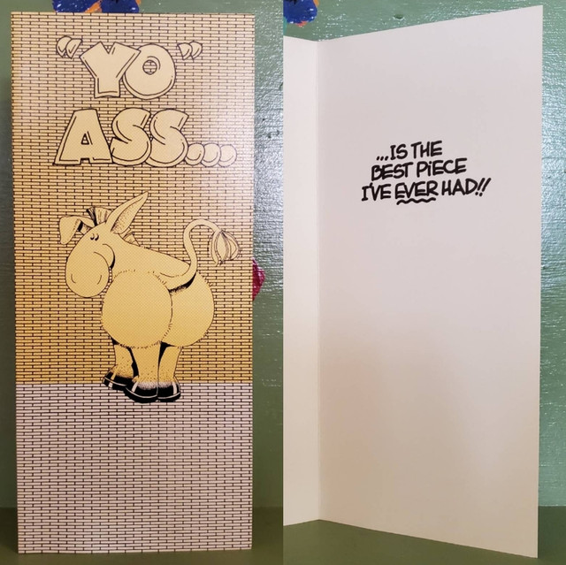 Vintage Funny greeting card adult Yo Ass Best Piece