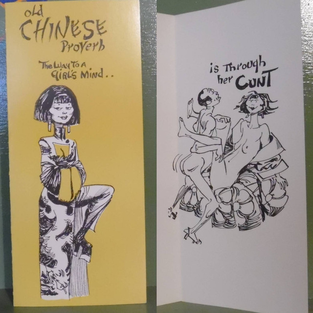 Vintage Funny greeting card adult Chinese Proverb Cunt
