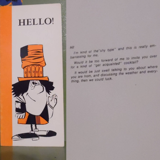 Vintage Funny greeting card adult Birthday Anniversary Shy Guy