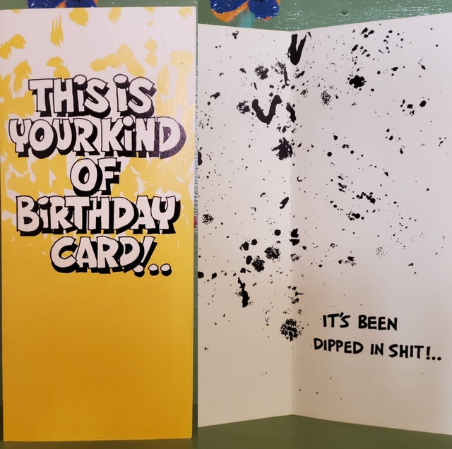 Vintage Funny greeting card adult Birthday Bathroom Shit Poop