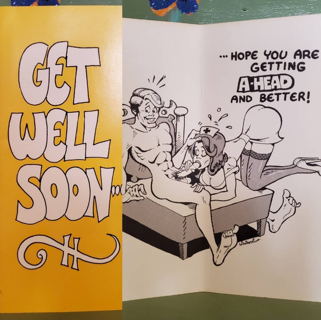 Vintage Funny greeting card adult Get Well Head Blowjob