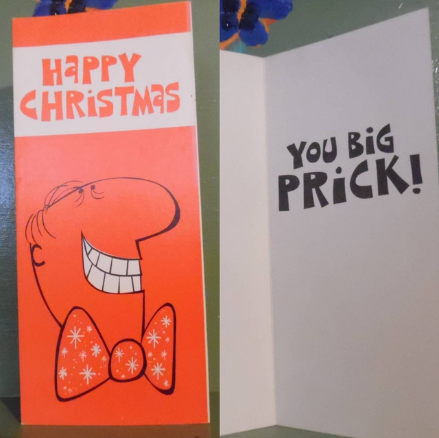 Vintage Christmas Greeting Card Big Prick