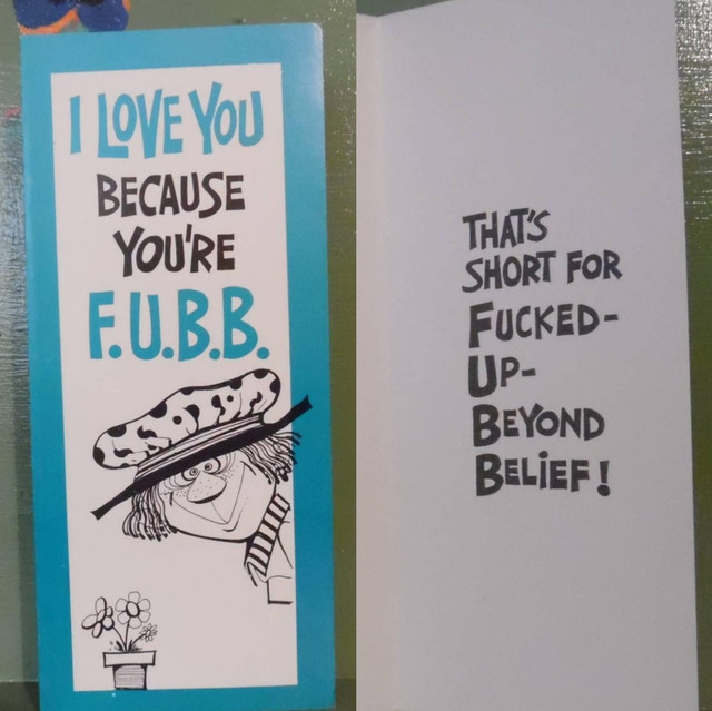 Vintage Funny greeting card adult Anniversary Love Fucked Up