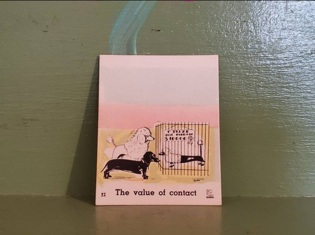 Vintage dog arcade card value on contact Vintage dog arcade card value on contact
