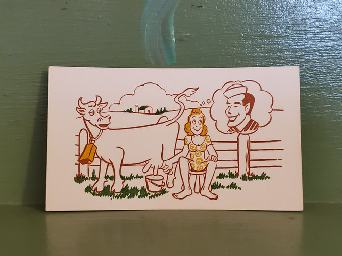 Vintage Milking Cow Udder Penis business card