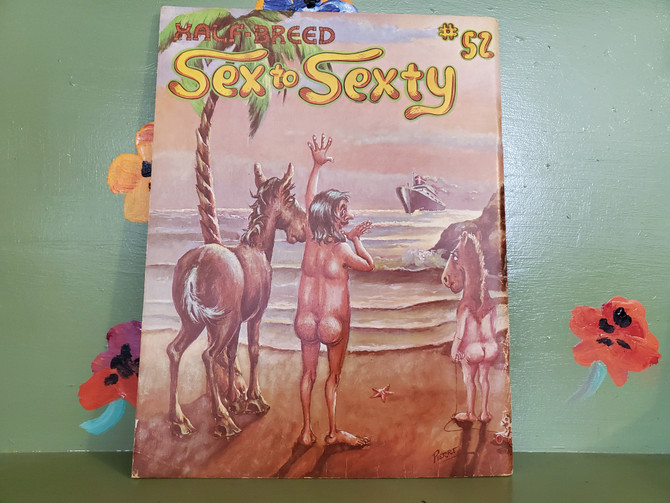 Adult Naughty Humor Sex to Sexty 52 Half Breed Comic Book Magazine Gag Gift Joke Cartoon Mid Century Modern Retro Vintage Novelty