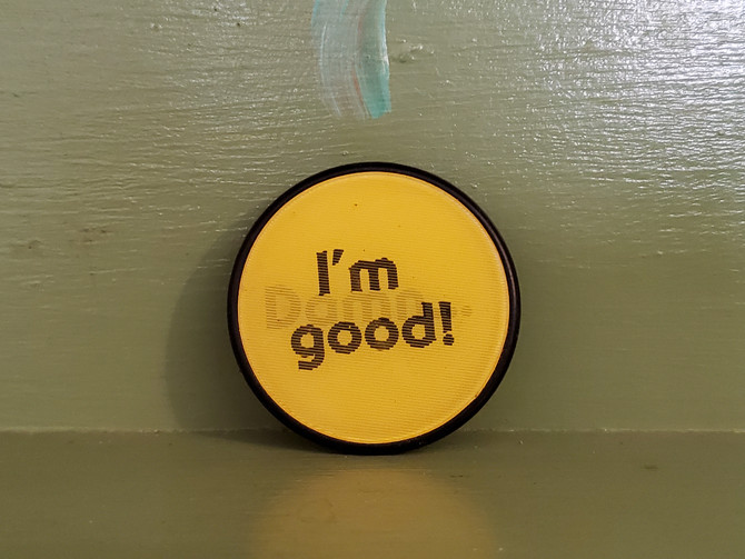 Humor Pin Button Gag Gift Joke Cartoon Novelty Lenticular Damn I'm Good Mid Century Modern Retro Vintage